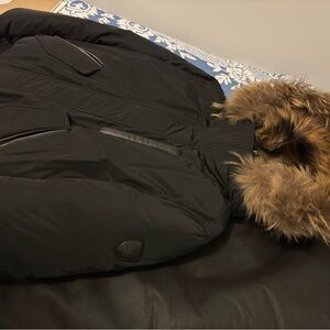 Black Fur-Trimmed Men's Jacket